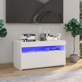 TV-Schrank mit strahlend weißen LED-Leuchten 75x35x40 cm von vidaXL, TV-Möbel - Ref: Foro24-804403, Preis: 54,09 €, Rabatt: %