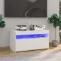Mueble de TV con luces LED blanco brillante 75x35x40 cm de vidaXL, Muebles TV - Ref: Foro24-804403, Precio: 54,03 €, Descuent...