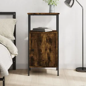 Mesita de noche madera de ingeniería roble ahumado 41x31x80 cm de vidaXL, Mesitas de noche - Ref: Foro24-825927, Precio: 40,5...