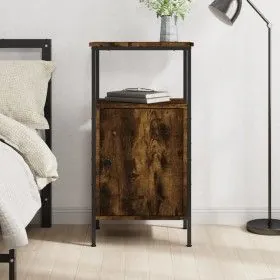 Smoked oak engineered wood bedside table 41x31x80 cm by vidaXL, Nightstands - Ref: Foro24-825927, Price: 40,58 €, Discount: %