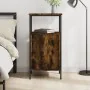 Smoked oak engineered wood bedside table 41x31x80 cm by vidaXL, Nightstands - Ref: Foro24-825927, Price: 40,58 €, Discount: %
