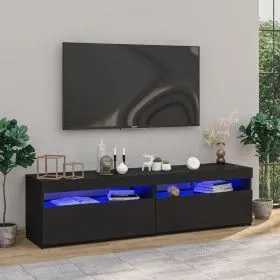 TV-Möbel mit LED-Leuchten 2 Einheiten schwarz 75x35x40 cm von vidaXL, TV-Möbel - Ref: Foro24-804394, Preis: 94,94 €, Rabatt: %