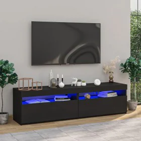 TV stands with LED lights 2 units black 75x35x40 cm by vidaXL, TV Furniture - Ref: Foro24-804394, Price: 94,72 €, Discount: %