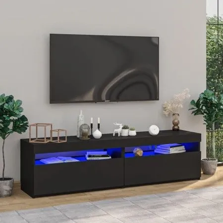 TV-Möbel mit LED-Leuchten 2 Einheiten schwarz 75x35x40 cm von vidaXL, TV-Möbel - Ref: Foro24-804394, Preis: 94,72 €, Rabatt: %