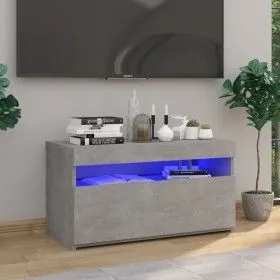 Mueble de TV con luces LED gris hormigón 75x35x40 cm de vidaXL, Muebles TV - Ref: Foro24-804399, Precio: 51,50 €, Descuento: %
