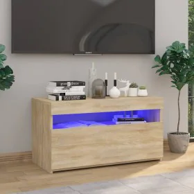 TV-Schrank mit LED-Leuchten Sonoma-Eiche 75x35x40 cm von vidaXL, TV-Möbel - Ref: Foro24-804397, Preis: 46,71 €, Rabatt: %