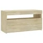 Mueble de TV con luces LED roble Sonoma 75x35x40 cm de vidaXL, Muebles TV - Ref: Foro24-804397, Precio: 46,34 €, Descuento: %