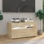Mueble de TV con luces LED roble Sonoma 75x35x40 cm de vidaXL, Muebles TV - Ref: Foro24-804397, Precio: 46,34 €, Descuento: %
