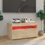 Mueble de TV con luces LED roble Sonoma 75x35x40 cm de vidaXL, Muebles TV - Ref: Foro24-804397, Precio: 46,34 €, Descuento: %