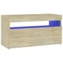 Mueble de TV con luces LED roble Sonoma 75x35x40 cm de vidaXL, Muebles TV - Ref: Foro24-804397, Precio: 46,34 €, Descuento: %