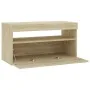 Mueble de TV con luces LED roble Sonoma 75x35x40 cm de vidaXL, Muebles TV - Ref: Foro24-804397, Precio: 46,34 €, Descuento: %