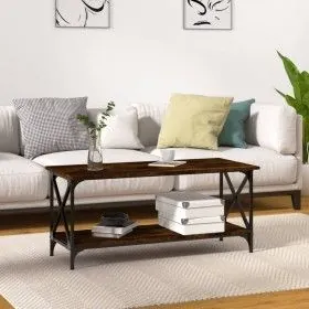 Couchtisch aus geräuchertem Eichenholz und Eisen, 100 x 45 x 45 cm von vidaXL, Couchtisch - Ref: Foro24-823314, Preis: 46,27 ...
