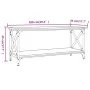 Smoked oak wood and iron coffee table 100x45x45 cm by vidaXL, Coffee table - Ref: Foro24-823314, Price: 46,27 €, Discount: %