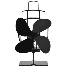 Heat Powered Stove Fan 4 Blades Black by vidaXL, Wood-burning fireplace fans - Ref: Foro24-51237, Price: 34,92 €, Discount: %