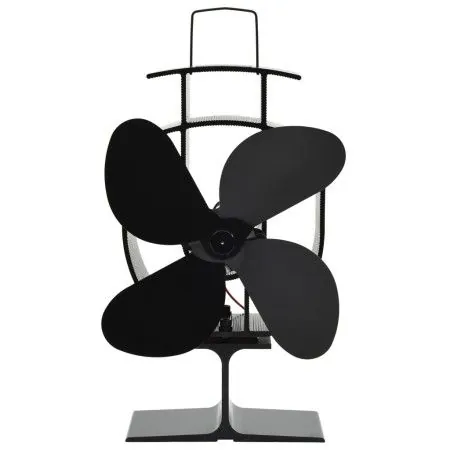 Heat Powered Stove Fan 4 Blades Black by vidaXL, Wood-burning fireplace fans - Ref: Foro24-51237, Price: 34,92 €, Discount: %