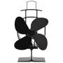 Heat Powered Stove Fan 4 Blades Black by vidaXL, Wood-burning fireplace fans - Ref: Foro24-51237, Price: 34,92 €, Discount: %