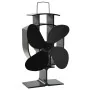 Heat Powered Stove Fan 4 Blades Black by vidaXL, Wood-burning fireplace fans - Ref: Foro24-51237, Price: 34,92 €, Discount: %
