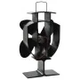 Heat Powered Stove Fan 4 Blades Black by vidaXL, Wood-burning fireplace fans - Ref: Foro24-51237, Price: 34,92 €, Discount: %