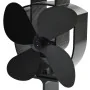 Heat Powered Stove Fan 4 Blades Black by vidaXL, Wood-burning fireplace fans - Ref: Foro24-51237, Price: 34,92 €, Discount: %