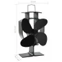 Heat Powered Stove Fan 4 Blades Black by vidaXL, Wood-burning fireplace fans - Ref: Foro24-51237, Price: 34,92 €, Discount: %