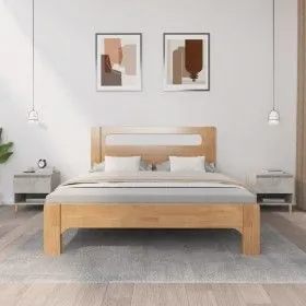 Bedside tables 2 pcs concrete gray plywood 50x46x50 cm by vidaXL, Nightstands - Ref: Foro24-819541, Price: 72,12 €, Discount: %