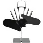 Stove fan powered by heat 2 blades black by vidaXL, Wood-burning fireplace fans - Ref: Foro24-51239, Price: 27,02 €, Discount: %