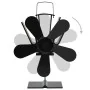 Wärmebetriebener Ofenventilator mit 5 Flügeln, Schwarz von vidaXL, Holzbefeuerte Kaminventilatoren - Ref: Foro24-51242, Preis...