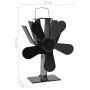 Heat Powered Stove Fan 5 Blades Black by vidaXL, Wood-burning fireplace fans - Ref: Foro24-51242, Price: 34,47 €, Discount: %