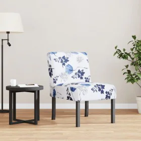Silla tapizada de tela con estampado de flores azul de vidaXL, Sillas poltrona - Ref: Foro24-352461, Precio: 68,91 €, Descuen...