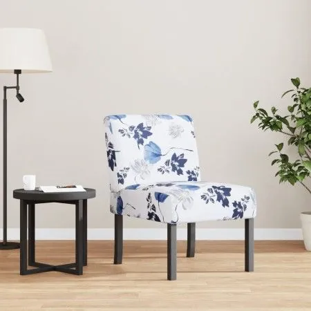 Gepolsterter Stoffstuhl mit blauem Blumendruck von vidaXL, Einfache Stühle - Ref: Foro24-352461, Preis: 68,91 €, Rabatt: %