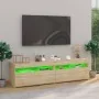 TV-Schränke mit LED-Leuchten 2 Einheiten Sonoma-Eiche 75x35x40 cm von vidaXL, TV-Möbel - Ref: Foro24-804398, Preis: 78,07 €, ...