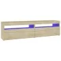 TV-Schränke mit LED-Leuchten 2 Einheiten Sonoma-Eiche 75x35x40 cm von vidaXL, TV-Möbel - Ref: Foro24-804398, Preis: 78,07 €, ...