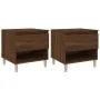 Mesitas de noche 2 uds contrachapada roble marrón 50x46x50 cm de vidaXL, Mesitas de noche - Ref: Foro24-819547, Precio: 60,89...