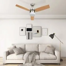 Deckenventilator mit Licht und Fernbedienung in hellem Braun 108 cm von vidaXL, Deckenventilatoren - Ref: Foro24-51490, Preis...