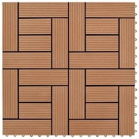 WPC porch tiles 30x30 cm 2 m² brown 22 units by vidaXL, Floors and carpets - Ref: Foro24-277798, Price: 104,98 €, Discount: %