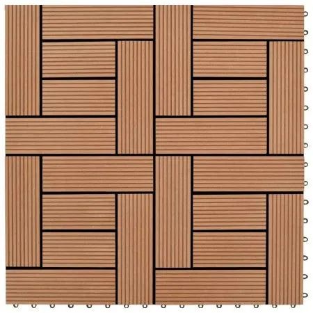 WPC porch tiles 30x30 cm 2 m² brown 22 units by vidaXL, Floors and carpets - Ref: Foro24-277798, Price: 109,03 €, Discount: %