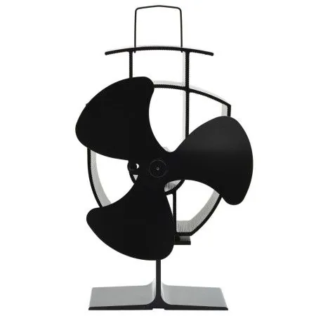 Ventilador de estufa accionado por calor 3 aspas negro de vidaXL, Ventiladores para chimeneas de leña - Ref: Foro24-51236, Pr...