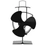 Ventilador de estufa accionado por calor 3 aspas negro de vidaXL, Ventiladores para chimeneas de leña - Ref: Foro24-51236, Pr...