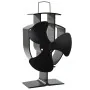 Ventilador de estufa accionado por calor 3 aspas negro de vidaXL, Ventiladores para chimeneas de leña - Ref: Foro24-51236, Pr...