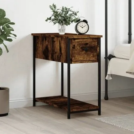 Engineered wood smoked oak bedside table 30x60x60 cm by vidaXL, Nightstands - Ref: Foro24-826057, Price: 38,03 €, Discount: %