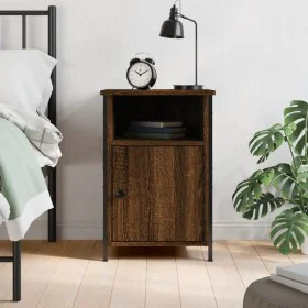 Oak brown plywood bedside table 40x42x60 cm by vidaXL, Nightstands - Ref: Foro24-825921, Price: 38,05 €, Discount: %