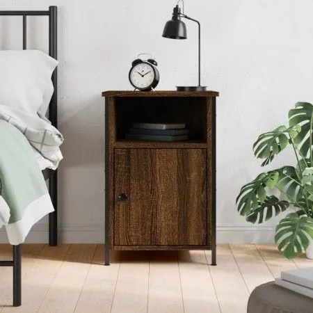Mesita de noche madera contrachapada marrón roble 40x42x60 cm de vidaXL, Mesitas de noche - Ref: Foro24-825921, Precio: 38,14...