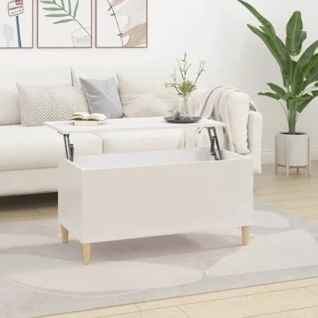 Couchtisch aus glänzend weißem Sperrholz, 90 x 44,5 x 45 cm von vidaXL, Couchtisch - Ref: Foro24-819582, Preis: 68,57 €, Raba...