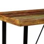 Table and 4 bar stools made of solid recycled wood, real leather, and canvas. by vidaXL, Furniture sets for kitchens and dini...