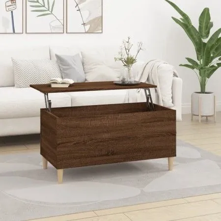Brauner Eichen-Sperrholz Couchtisch 90x44,5x45 cm von vidaXL, Couchtisch - Ref: Foro24-819587, Preis: 64,82 €, Rabatt: %