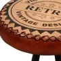 Table and 4 bar stools made of solid recycled wood, real leather, and canvas. by vidaXL, Furniture sets for kitchens and dini...