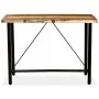 Table and 6 bar stools solid recycled wood real leather canvas by vidaXL, Furniture sets for kitchens and dining rooms - Ref:...