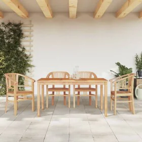 5-piece garden dining set solid teak wood by vidaXL, Garden sets - Ref: Foro24-3155767, Price: 661,16 €, Discount: %