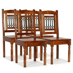 Esszimmerstühle, 4 Stück, Massivholz, klassisches Sheesham-Finish von vidaXL, Essstühle - Ref: Foro24-275271, Preis: 462,12 €...