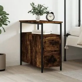 Nachttisch aus geräuchertem Eichenholzwerkstoff, 30 x 60 x 60 cm von vidaXL, Nachttische - Ref: Foro24-826067, Preis: 55,96 €...